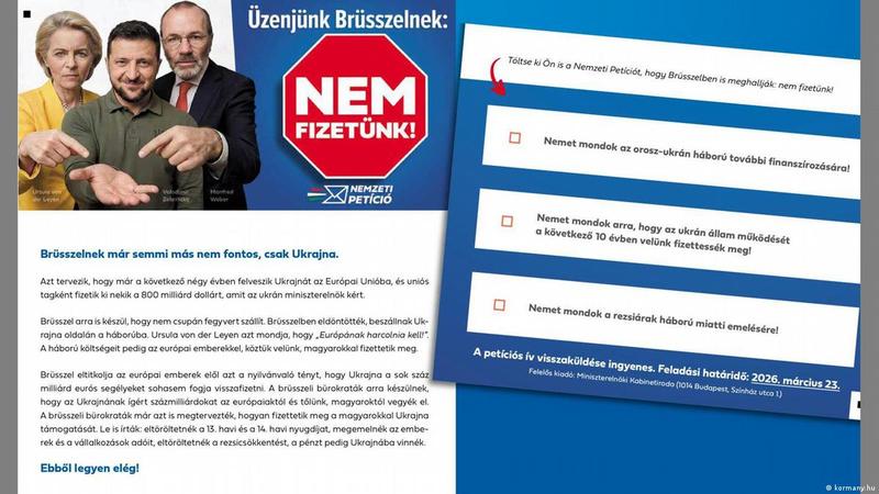 Ungarns Regierung startet Kampagne gegen EU-Hilfen für die Ukraine