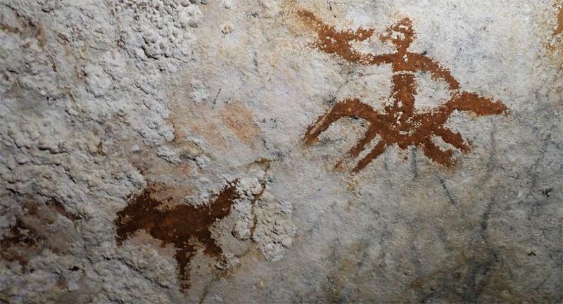 Die älteste Felskunst der Welt in Indonesien