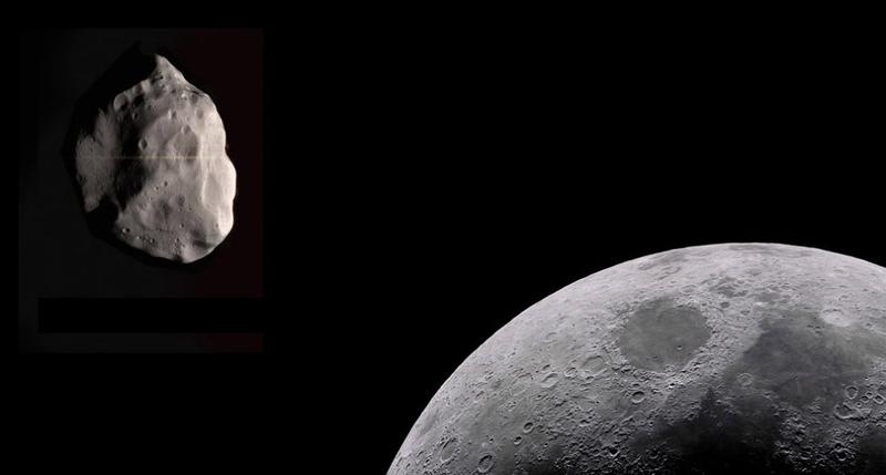 Ein Asteroid auf Kollisionskurs mit dem Mond